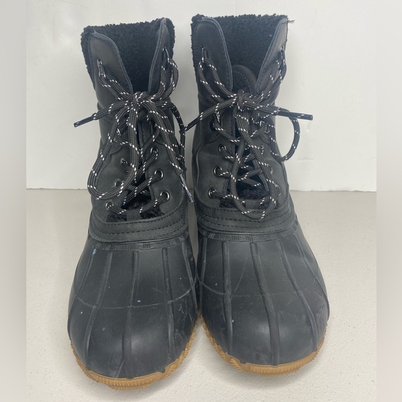 Tommy Hilfiger RAINAH Black Synthetic/Faux Fur Line Lace Up Ankle Boots Size 10M - Picture 3 of 10